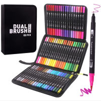 120สี Black Rod Double-Headed Water-Based Marker ชุด Soft-Headed สีปากกาสีน้ำ Art นักเรียนภาพวาดระบายสีของขวัญ