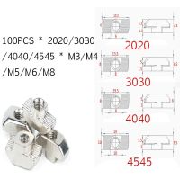น็อตยึดอะลูมิเนียมโปรไฟล์ขึ้นรูปสำหรับนิเกิลชุบ45 40 30 20สำหรับ M6 M5 M4 M3น็อตรูปตัว T-Nut