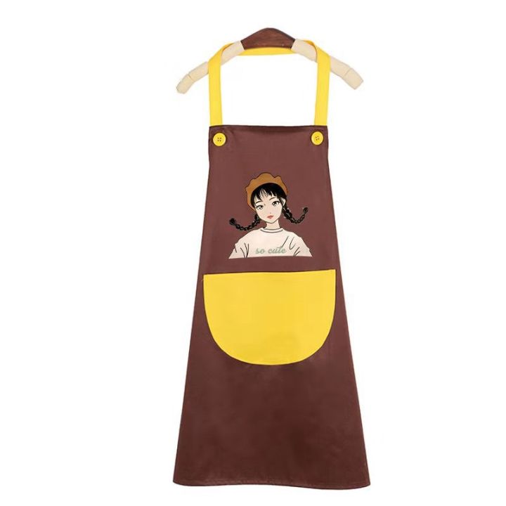 ผ้ากันเปื้อนกันน้ำผ้ากันเปื้อนทําอาหาร-cooking-apron-สไตล์เกาหลี-wq