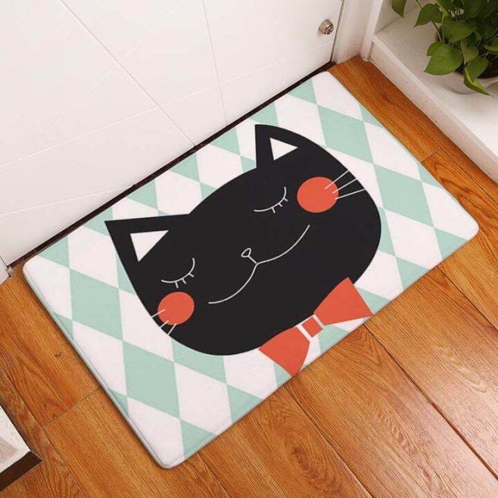 a-shack-kawaii-welcome-floor-door-matcat-พิมพ์ลาย-enginefloor-mat-forroom-anti-slip-tapete