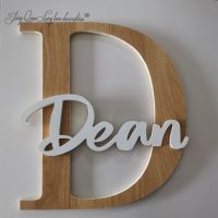 Custom Made Wooden Letters Baby Nursery Wall Hanging Letters in Script Font Baby Name Sign Kids Room Decor Wood Letters