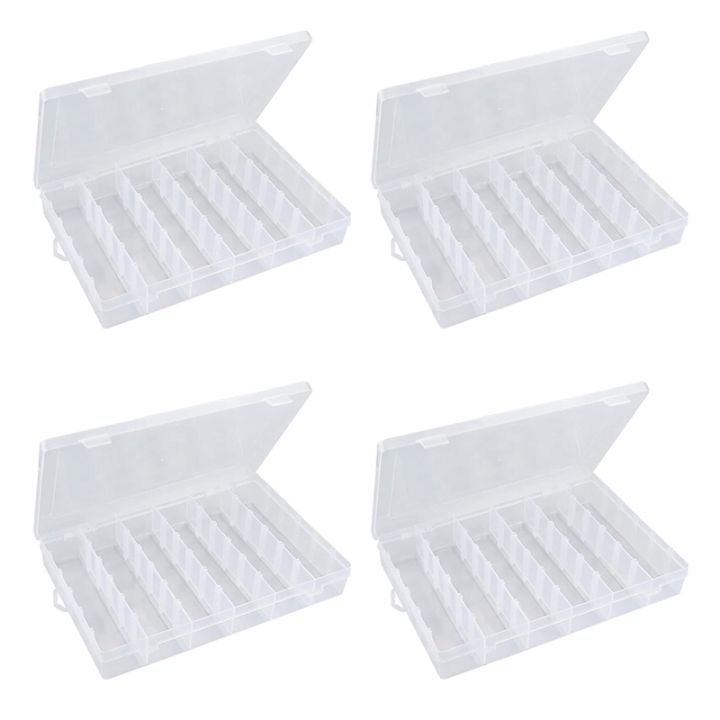 Tackle Box Organizer 18 Grids Plastic Craft Box Organizer Bead Organizer Clear  Fishing Box with Dividers, 4 Pack