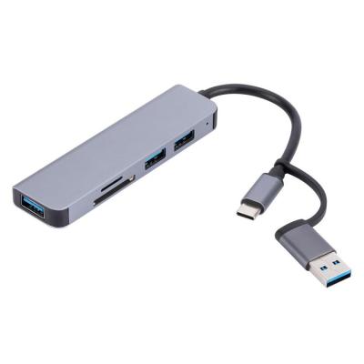 USB C Hub 5-in-1 Powered USB C Splitter Portable USB C Dongle Mini Stable Driver Adapter Compatible with Mobile Phones Laptops Tablets ordinary