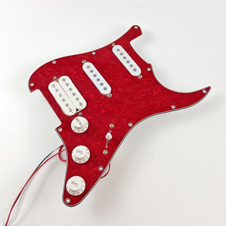 ssh-loaded-prewired-electric-guitar-pickguard-pickup-for-fd-st-style-guitar-red-pearl