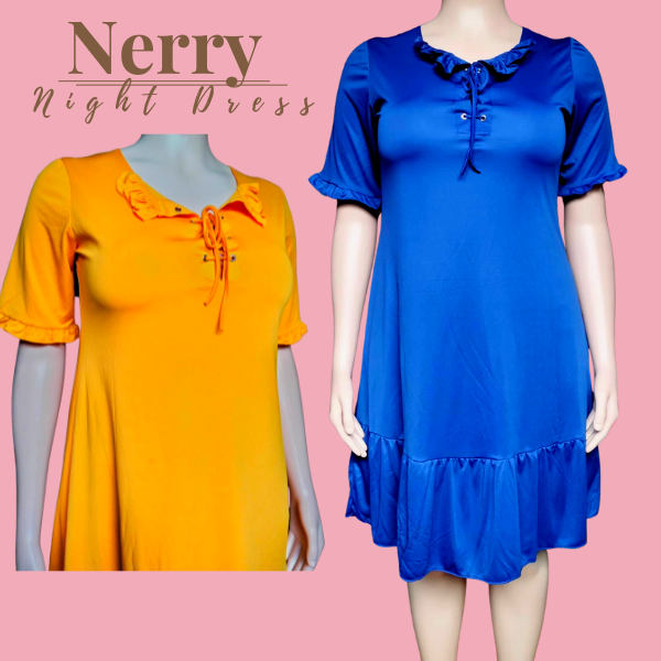Basic Outfits NERRY PLUS SIZE NIGHTIES DRESS night gown sleepwear dress