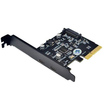 PCI-E PCI 4X ต่อ USB 3.1 Gen 2 (10 Gbps) 2-Port Type C การขยายการ์ด ASM3142ชิปเชื่อมต่อ15พินสำหรับอะแดปเตอร์ FJK3825ของ Windows/linux