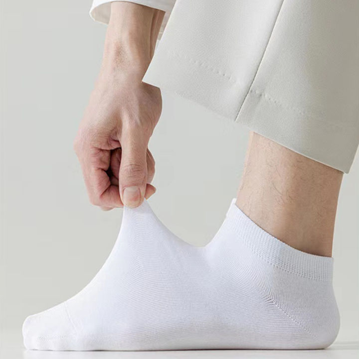 ถุงเท้าผู้หญิงผู้ชายขาว1คู่ระบายอากาศได้ดีถุงเท้ากีฬาผ้าฝ้าย