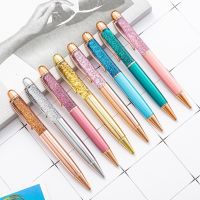 1 Piece Ballpoint Pen School Supply Stationery Office Metal Quicksand Crystal Spinning Luxury Brand High Quality Nurse Rose Gold Pens