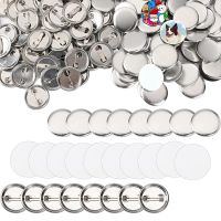 THLH7J 600 Pcs Blank Button Making Supplies 25Mm/1Inch Back Button Pin Making Kit Metal Badge Parts for Button Making Machine