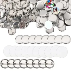 150 Pcs Round Button Parts Blank Button Making Supplies Metal Button Badge  Sets for Button Maker Machine, Include Metal Shells Metal Back Cover Clear  Film Components (Silver, 37 mm/ 1.46 Inch) - Yahoo Shopping