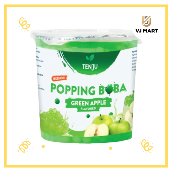 tenju-green-apple-popping-boba-ไข่มุกป็อป-ป็อปปิ้งเพิร์ล-รสแอปเปิ้ลเขียว-1-กิโลกรัม-ตราเท็นจู