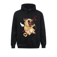 Cute Pug Valentines Day Shirt Cupid Pug Dog Love Hoodie Men Long Sleeve Hoodies Simple Style Summer Sweatshirts Cute Clothes Size XS-4XL