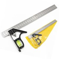 Universal 300mm Adjustable Square Set Right Angle Ruler Multifunctional Combination Gauge Measuring Stainless Steel Tools