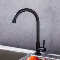 304 Stainless Steel Black Kitchen Faucet Deck Mounted Mixer Tap 360 Degree Rotation Stream Sprayer Nozzle Kitchen Sink Cold Taps