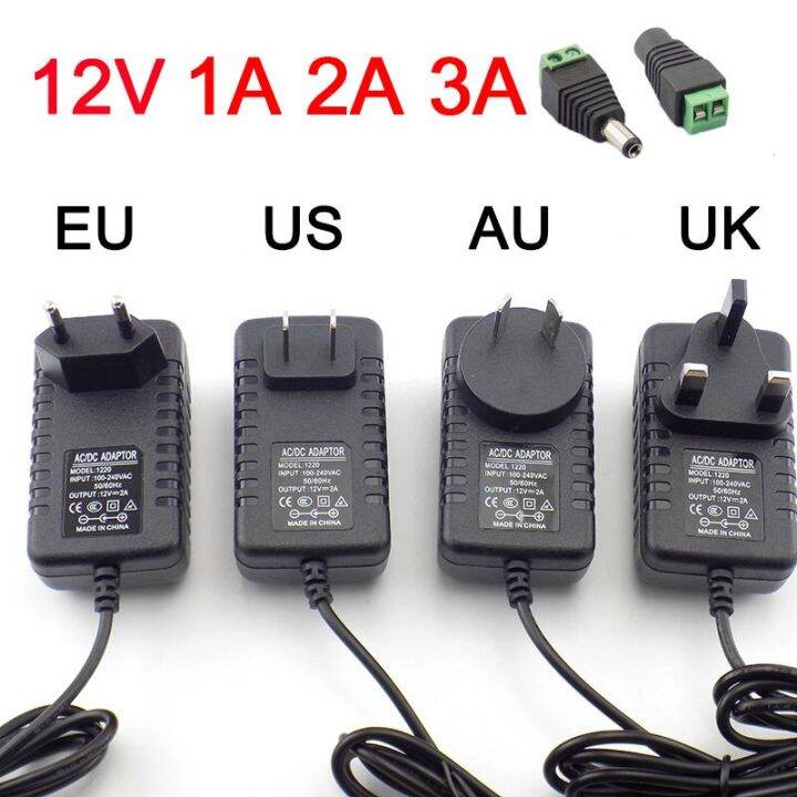 อะแดปเตอร์3000ma-2000ma-3a-1a-ac-dc-12v-แหล่งจ่ายไฟ-eu-uk-ปลั๊ก-au-us-ขนาด5-5-2-5มม-ติดผนังสำหรับไฟแถบไฟ-led-dc-ตัวผู้และตัวเมีย