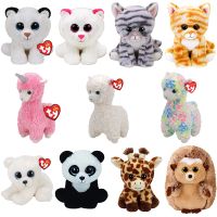 15CM Ty Beanie Big Eyes Cute Tiger Llama Panda Polar Bear Giraffe Hedgehog Garfield Cat Plush Toy Stuffed Animals Doll Kids Toys