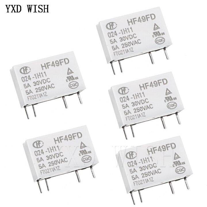 รีเลย์-hf49fd-005-hf49fd-024-1h11สำหรับ-hf49fd-012-1h11-hf49fd-005-1h11-hf49fd-012-024รีเลย์5a-4pin-1h11-dc-5v-12v-24v