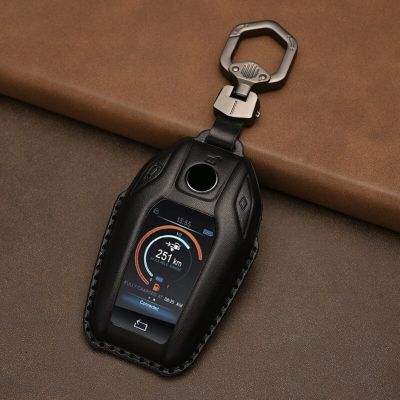 Real Leather Car Key Case Cover LED Display For BMW 5 7 Series G11 G12 G30 G31 G32 I8 I12 I15 G01 X3 G02 X4 G05 X5 G07 Protector