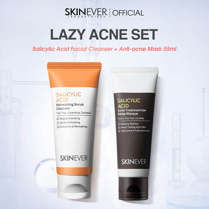 SKINEVER Salicylic Acid Acne Treatment Ice Sleep Masque and Refreshing ...