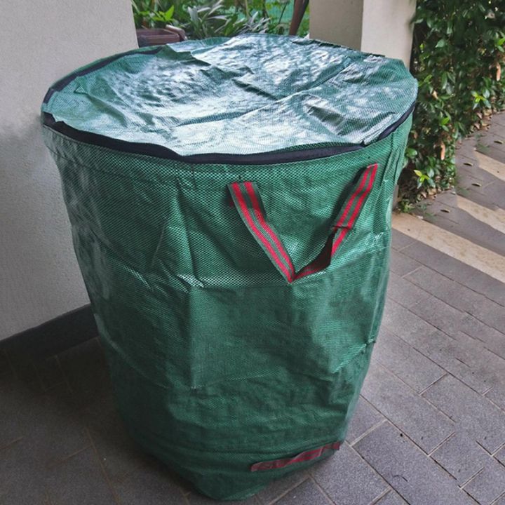 1-piece-reusable-leaf-sack-foldable-garden-garbage-waste-collection-container-storage-bag-300l