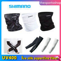 SHIMANO ผ้าพันคอผ้าวิสคอสป้องกันแสง UV,ผ้าคาดศีรษะป้องกันแดดระดับ SPF 50 + ปลอกแขนสำหรับใส่ตกปลาแห้งเร็ว