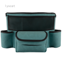 Lyscat ที่จัดระเบียบทิชชู่สำหรับรถยนต์คอนโซลกลางเก็บกระเป๋าอัตโนมัติตรงกลางเบาะนั่งหน้ารถกระเป๋าเก็บของจุขนาดใหญ่ Pu รถ