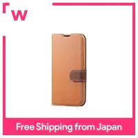 Elecom iPhone 14 Pro Case Cover Recycled Material Notebook Type Leather Thin with Magnet Brown PM-A22CREPLFUBR