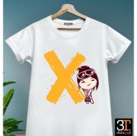 พร้อมส่ง เสื้อตัวอักษร (ตัว X) ผ้าไมโคร ใส่สบาย พร้อมส่ง