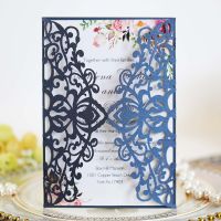 25/50Pcs European Wedding Invitations Card Floral Lace Business Greeting Cards Birthday Favors Bridal Shower Wedding Party Decor