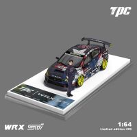 TPC 1:64ซูบารุ WRX STI Hoonigan โมเดลรถหล่อรถถังโลหะของสะสมแผงอะคริลิกตั้งโชว์