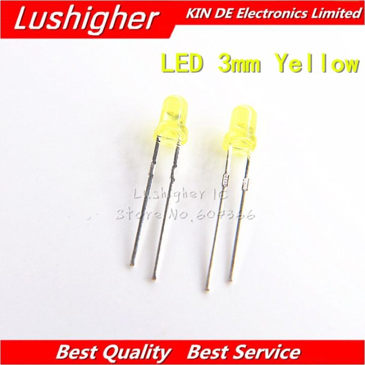 100pcs 3mm Led Yellow light-emitting Diodes Yellow Turn Yellow WATTY Electronics