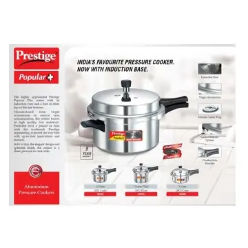 Prestige Popular Aluminium Pressure Cooker, 2 Liters 