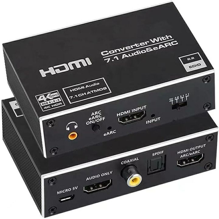 สวิตช์เครื่องแยกสัญญาณเสียง4k-60hz-hdmi-2-0เครื่องแยกสัญญาณเสียงกับ-earc-7-1ch-hdmi-ไปยัง-toslink-coaxial-5-1-hdmi-สัญญาณเสียง7-1ch