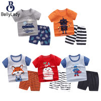 2Pcs/set Baby Kid Suit Cotton T-shirt + Shorts Cartoon Short Sleeve for 6 Months - 4 Years Old【fast】