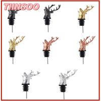 TIINSOO โลหะผสมสังกะสี เครื่องประดับคริสต์มาส หัวกวาง Unique Stag เครื่องเติมอากาศไวน์ จุกขวด เครื่องเทไวน์ เครื่องมือบาร์