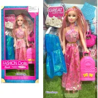 FAHION Dolls ตุ๊กตาบาร์บี้มาพร้อมเซตกระเป๋าและมีเสื้อให้เปลี่ยน ตุ๊กตาบาร์บี้ น่ารักน่าเล่นมากๆค่ะ คละสี