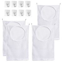 4Packs Door Hanging Laundry Hamper Bag with Zipper and Wide Open TopUsed in Laundry Room Student Dormitory Travel