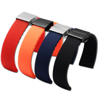 14 16 18 20 22 24mm No grain silicone watchband with butterfly buckle Replacement rubber strap for male and female bracelet