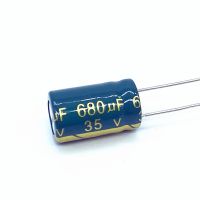 ₪☽ 10pcs/lot Low ESR/Impedance high frequency 35v 680UF aluminum electrolytic capacitor size 10x17 680UF35V 20