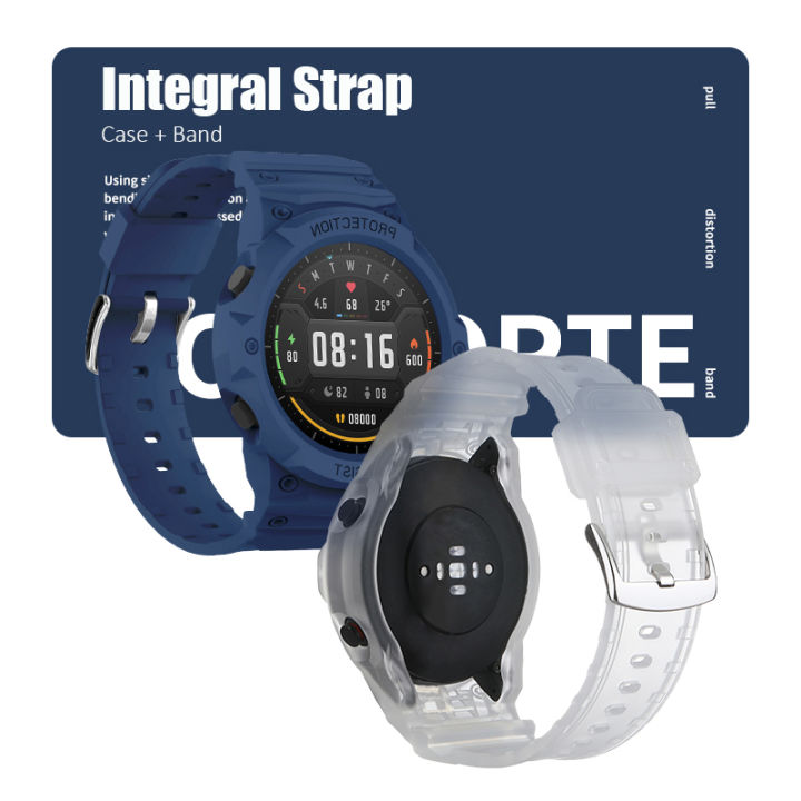 2-in-1-glacier-sport-สายนาฬิกาซิลิโคนสำหรับนาฬิกา-xiaomi-color-mi-watch-global-version-armor-integral-strap-เคสป้องกันสำหรับ-mi-watch-color