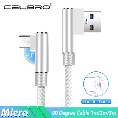 2.4A Micro Usb Cable 90 Degree Right Angle Micro-usb Fast Charging Cable 3m 2m Microusb for Xiaomi Redmi 7 7A Huawei Y8s/Y6p/Y5p Docks hargers Docks C