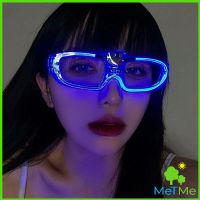 MetMe แว่นตาเรืองแสง ""มีหลอดไฟ LED"" แว่นตาเรืองแสง คริสต์มาส Luminous glasses