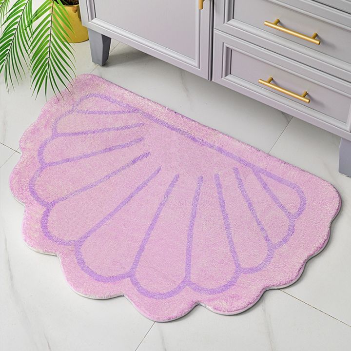 cloud-shape-cameo-shell-soft-floor-mats-rugs-home-entrance-carpet-bedroom-toilet-bathroom-door-absorbent-non-slip-foot-pad
