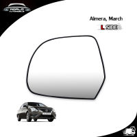 เนื้อเลนส์กระจก ข้าง ซ้าย ใส่ Nissun March, Almera ปี 2012-2019 Nissan  Aftermarket Parts March, Almera ประตู ปี2012-2019 มีบริการเก็บเงินปลายทาง