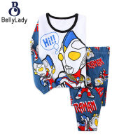 2pcs Boys Long Sleeves Pajamas Suit Cute Printing Round Neck Homewear Set For 2-8 Years Old Kids【fast】