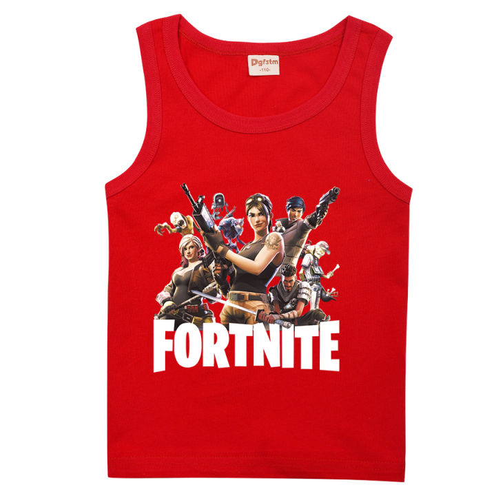 Fortnites เสื้อกล้ามเด็กชายสาวฤดูร้อนเสื้อยืดแขนกุดฤดูร้อนใหม่เด็กเสื้อกั๊กเหงื่อ-ดูดซับ Top เสื้อผ้าเด็ก8256เสื้อผ้าเด็กผ้าฝ้ายเสื้อลำลอง