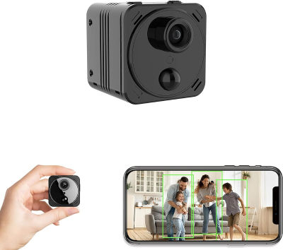 VIDCASTIVE 4K Mini Spy Camera WiFi Hidden Wireless Nanny Cam Small Indoor Home Security Secret Cameras Tiny Micro Surveillance Camera with Night Vision AI Human Detection PIR Long-Lasting Battery Life