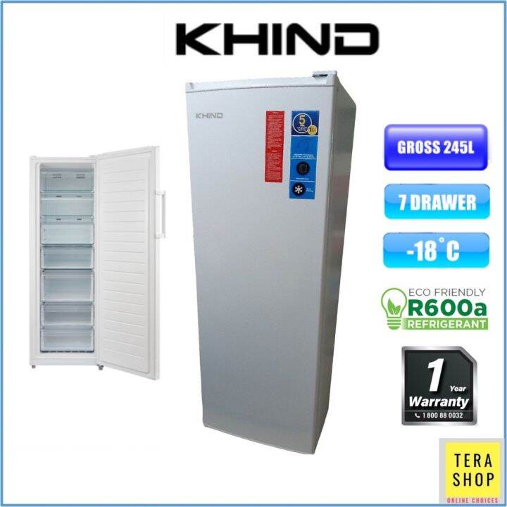 Khind UF225 Upright Freezer 245L Single Door Peti Beku Lazada
