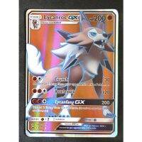 Pokemon Card ภาษาอังกฤษ Lycanroc GX Card 136/147 รูเกากาน Pokemon Card Gold Flash Light (Glossy)