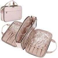 Large Makeup Bag Organizer Three Layer Cosmetic Case for Female Travel Makeup Storage Multifunction Tool Brush Toiletries Case